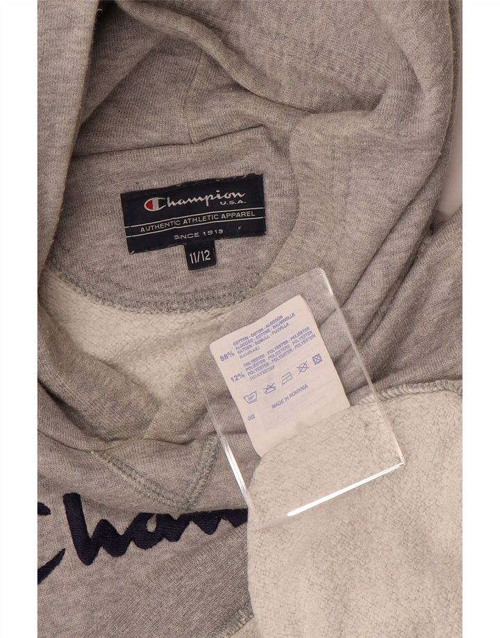 CHAMPION Džemper s kapuljačom s kapuljačom za dječake 11-12 godina, sivi pamuk