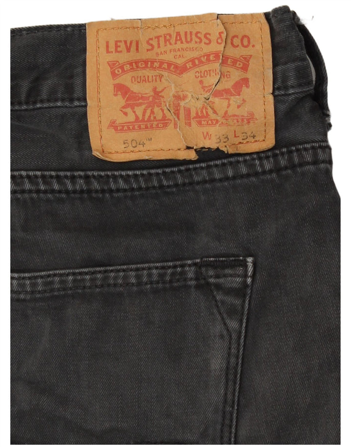 Levi's muške 504 ravne traperice W33 L34 sivi pamuk