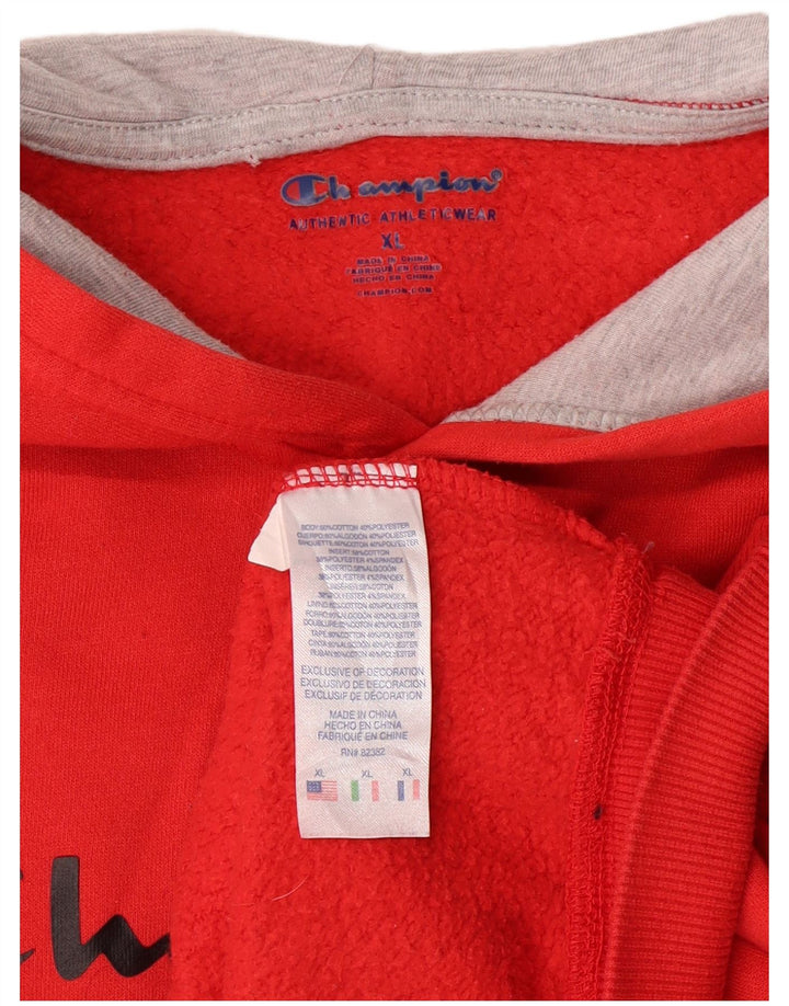 Champion Boys Graphic Hoodie Džemper 13-14 godina XL crveni pamuk