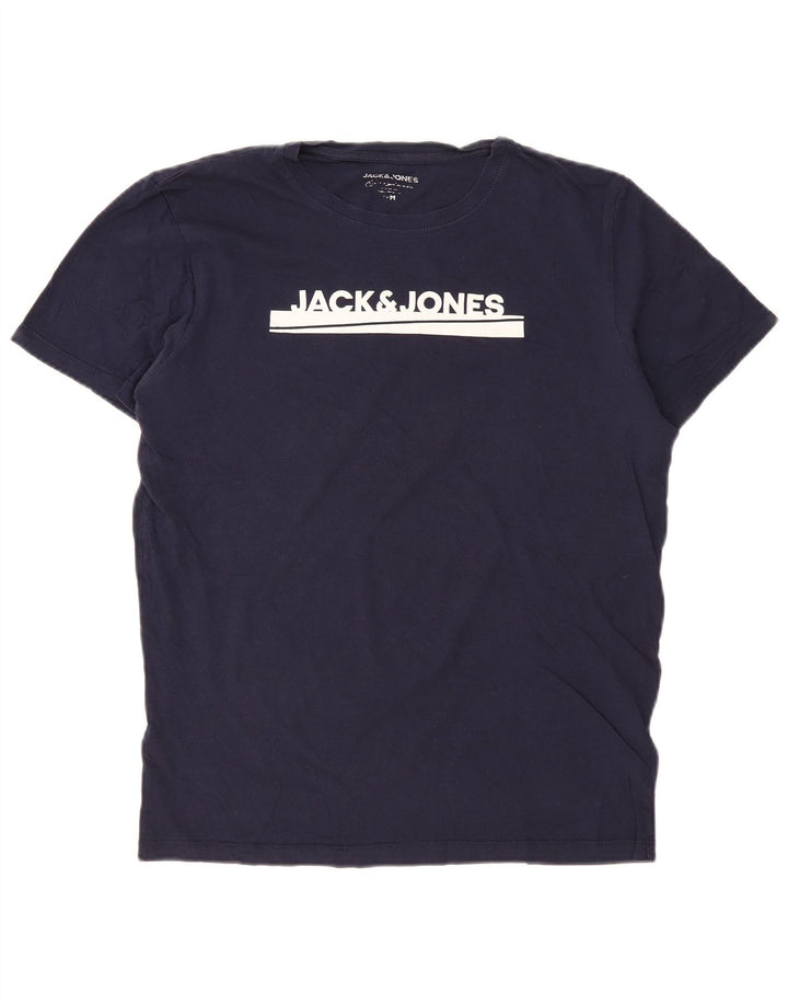 JACK & JONES Muška majica kratkih rukava s grafičkim motivima Srednji tamnoplavi pamuk