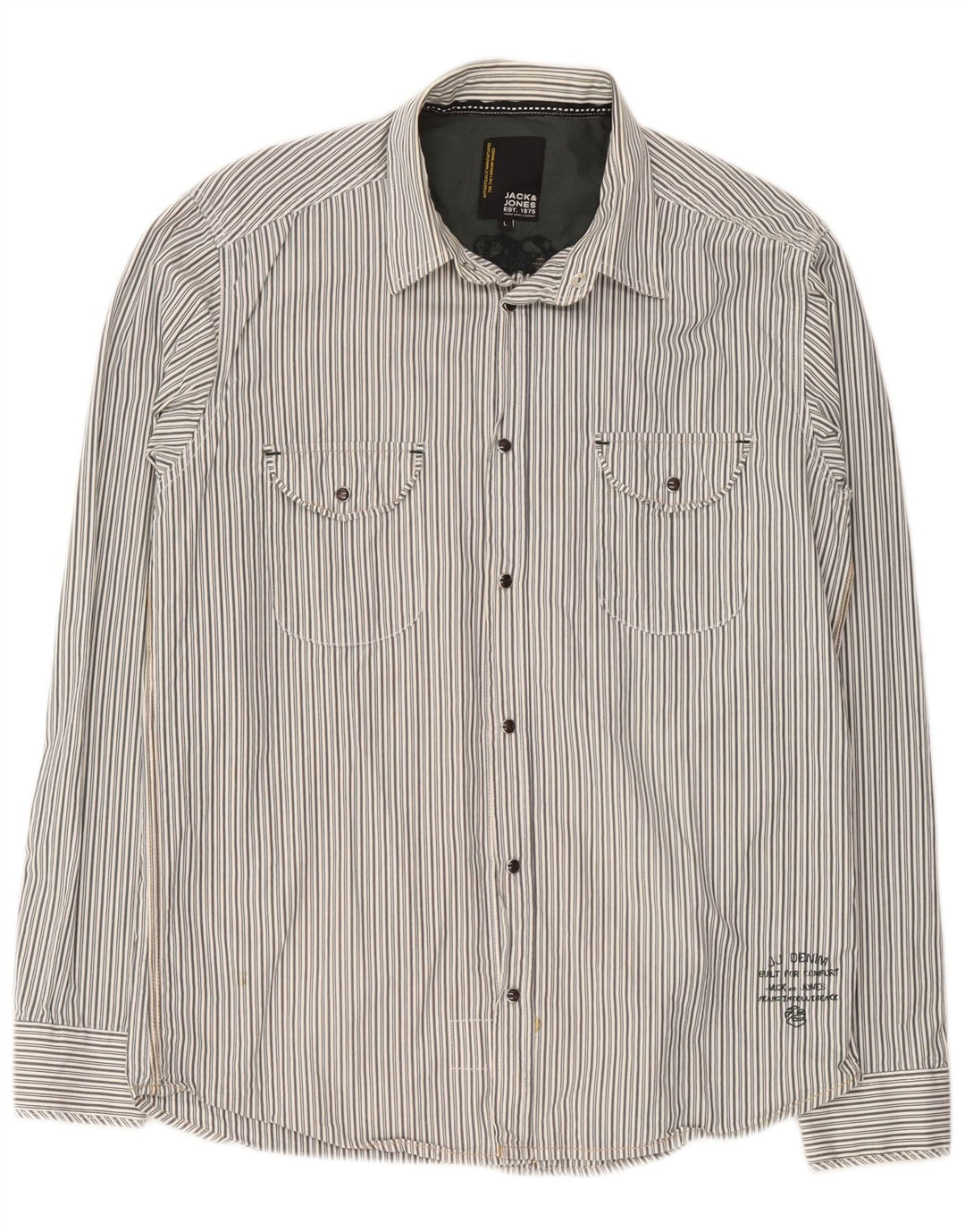 Jack & Jones muška majica s velikim sivim prugama, pamuk