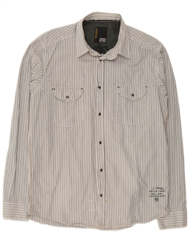 Jack & Jones muška majica s velikim sivim prugama, pamuk