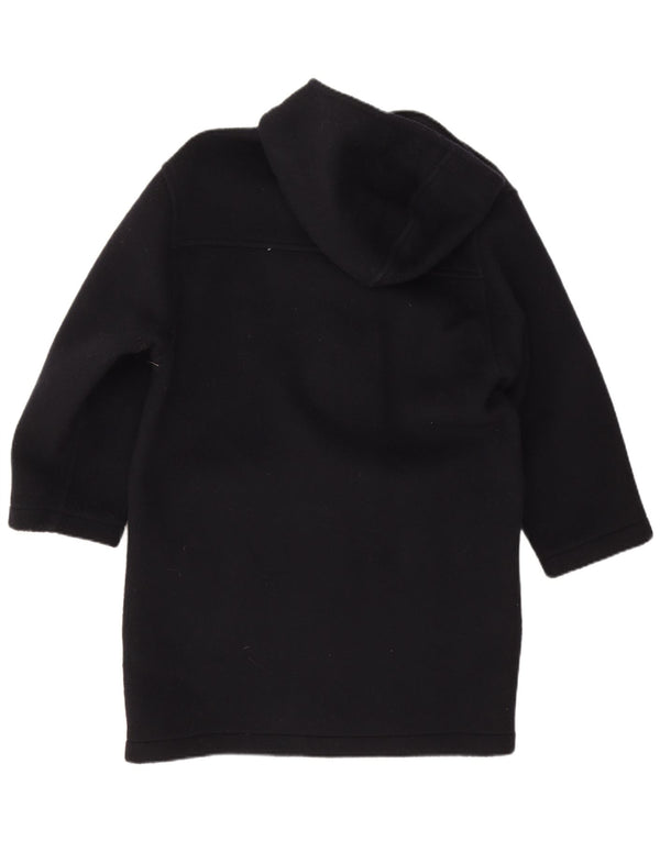 Vintage muški duffle kaput s kapuljačom UK 38 srednje tamnoplava djevičanska vuna