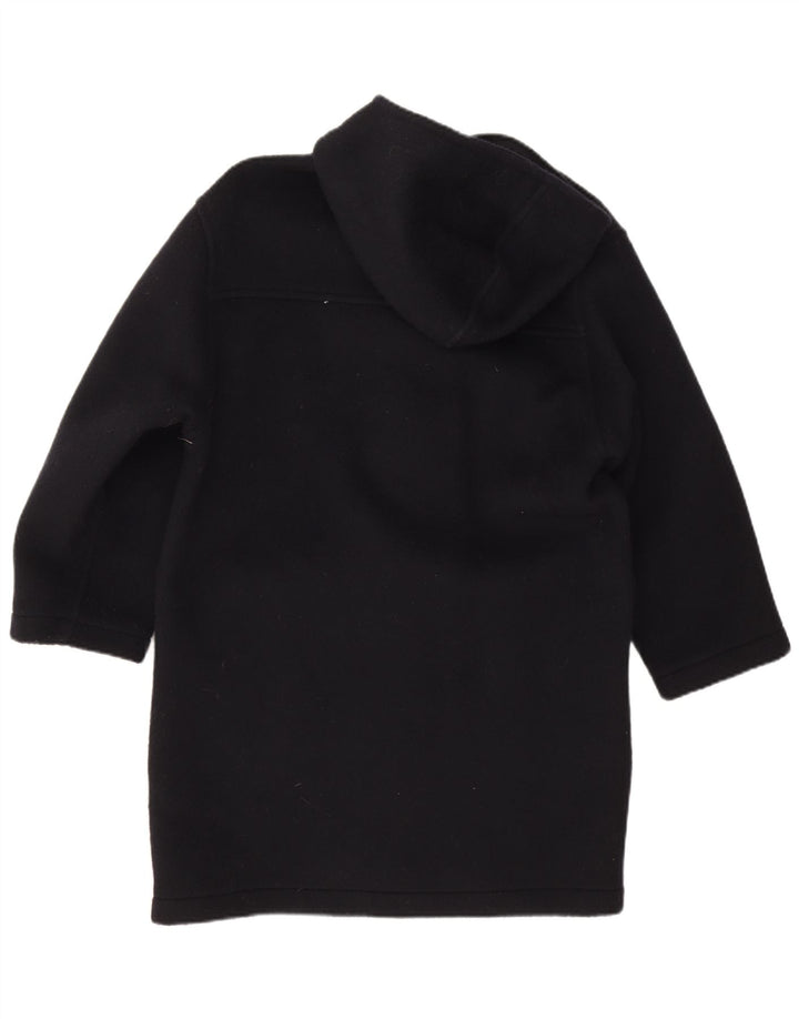 Vintage muški duffle kaput s kapuljačom UK 38 srednje tamnoplava djevičanska vuna