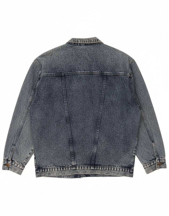 VINTAGE Womens Oversized Denim Jacket UK 20 2XL Blue Cotton