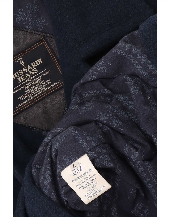 Trussardi Jeans Muški gornji kaput UK 40 Large tamnoplava vuna