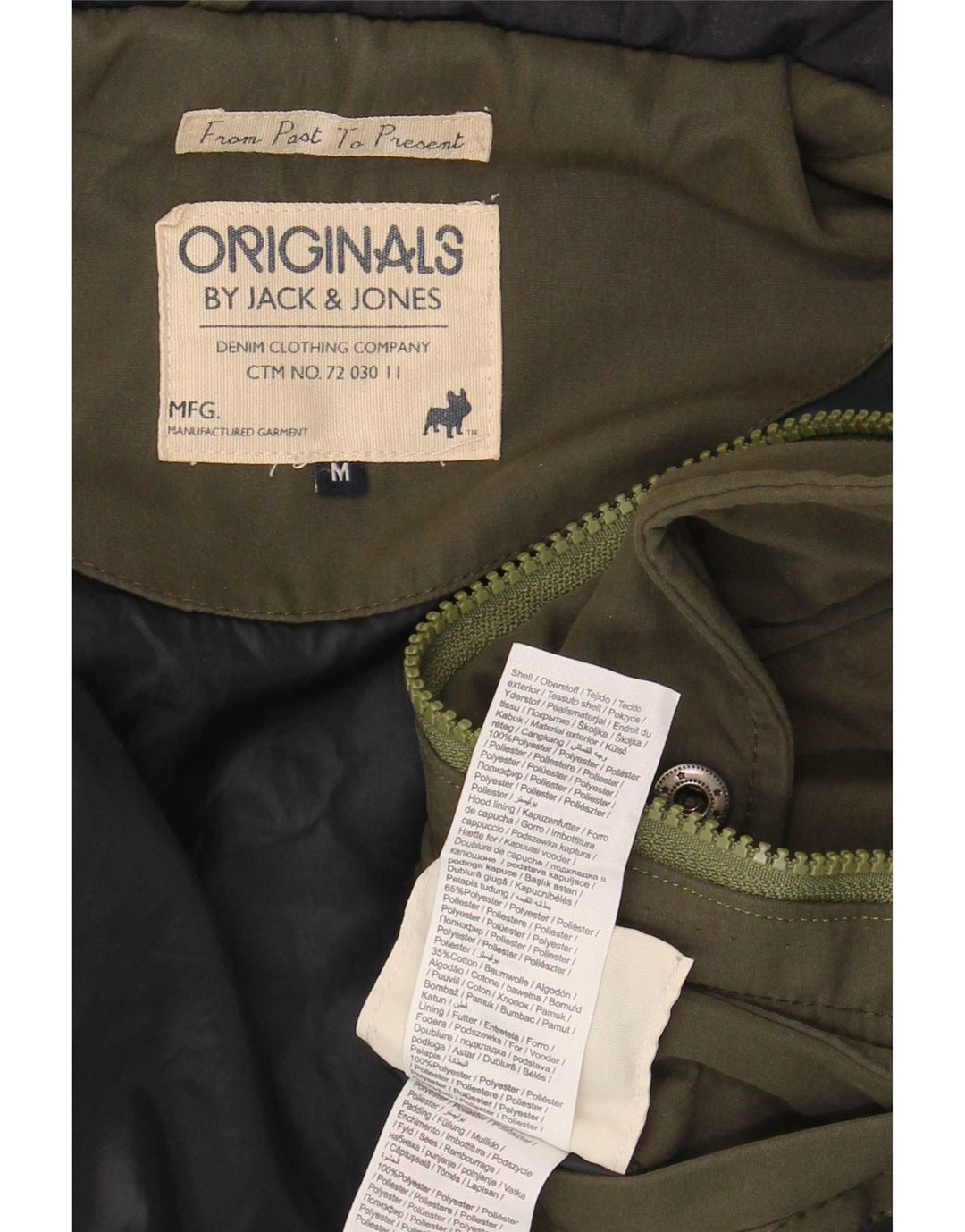Jack & Jones muška vjetrovka s kapuljačom UK 38 Medium kaki poliester