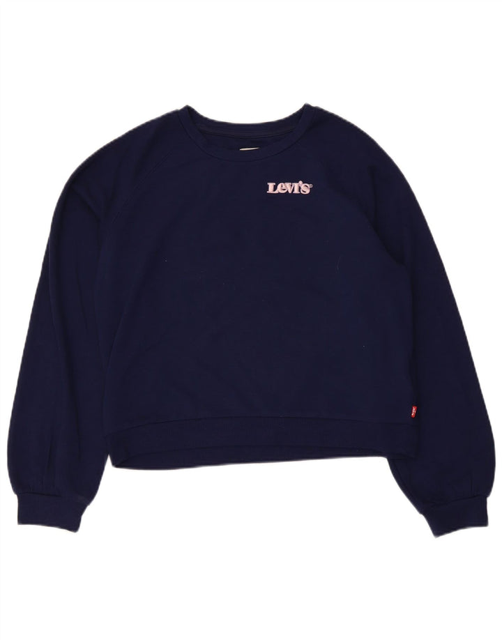 Levi's kratki džemper za djevojčice 13-14 godina tamnoplavi poliester