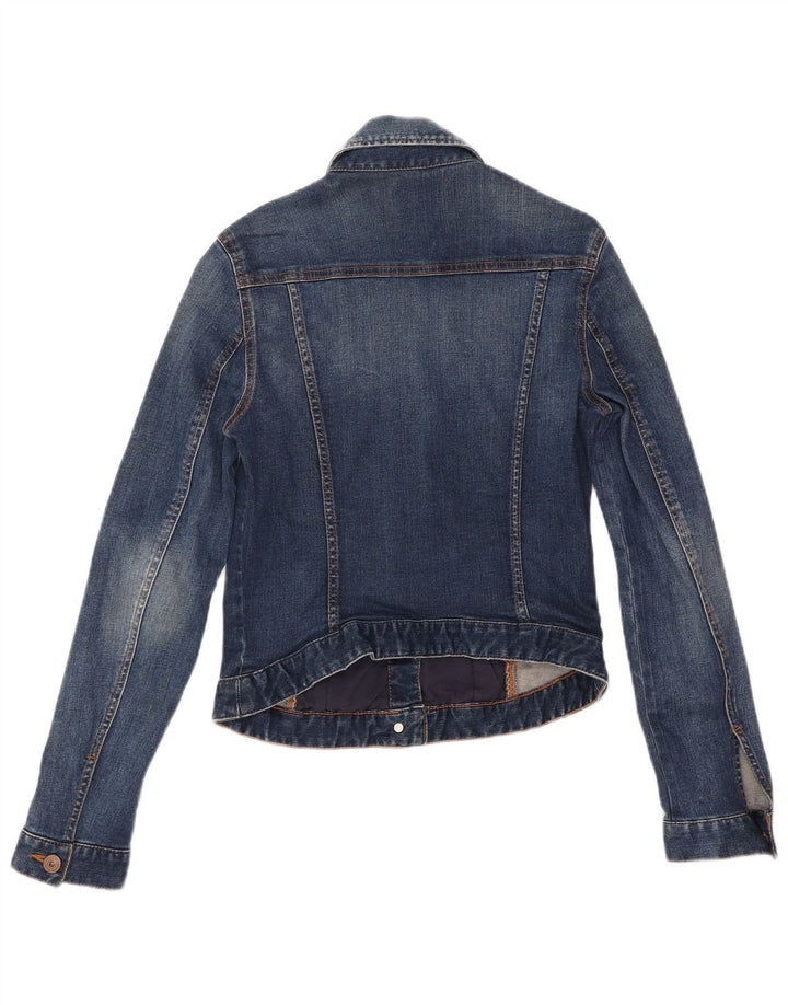 Zara ženska crop traper jakna UK 10 Small Blue Cotton