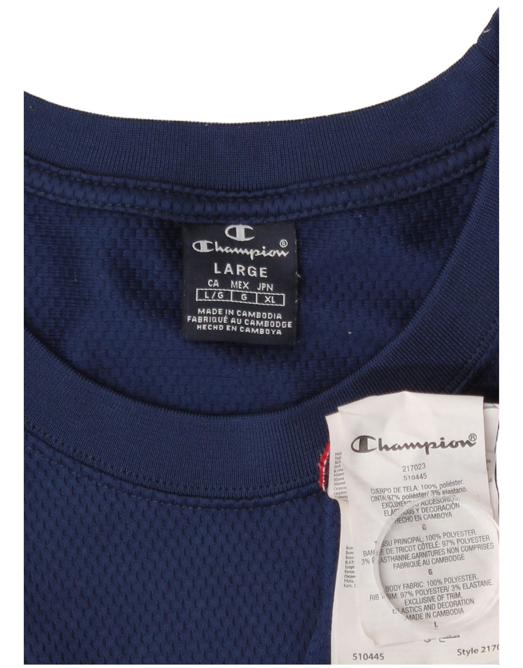 Veliki muški grafički prsluk Champion, poliester tamnoplave boje