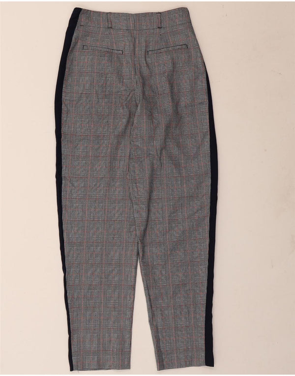 Topshop ženske sužene chino hlače visokog struka UK 6 XS W26 L28 sive karirane