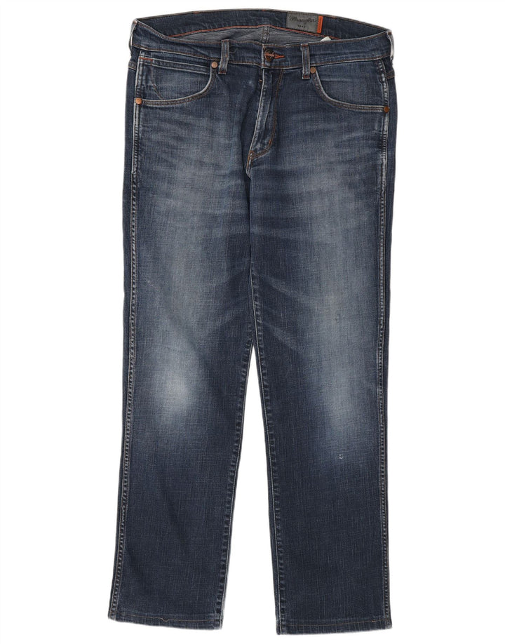 Wrangler muške ravne traperice W34 L30 plavi pamuk