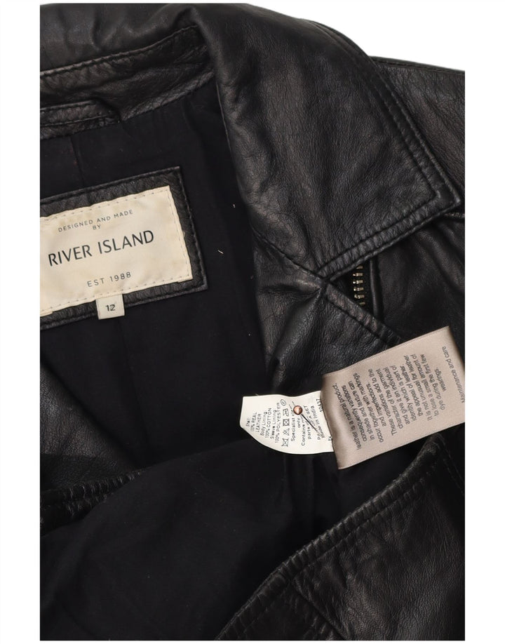 River Island ženska kožna biciklistička jakna UK 12 srednje crna