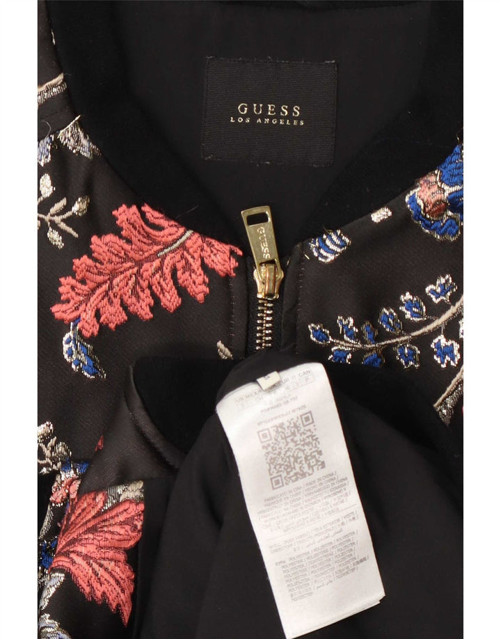 Guess ženska bomber jakna UK 6 XS crni cvjetni poliester