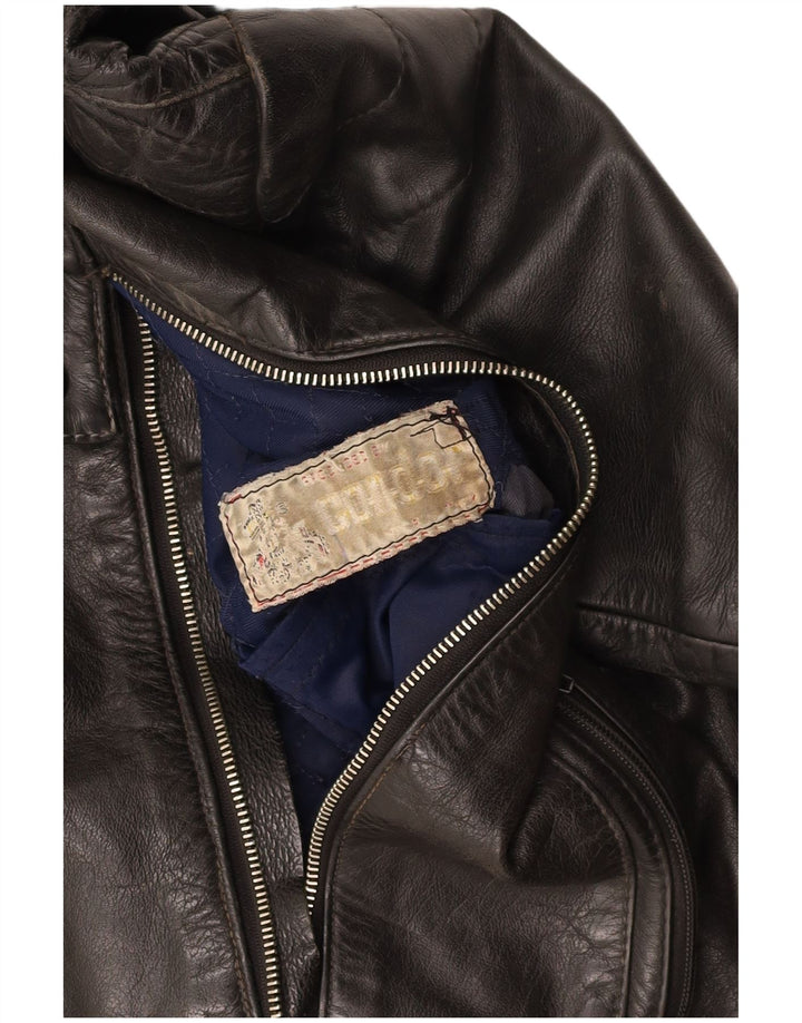 VINTAGE ženska kožna jakna UK 14 srednje crna