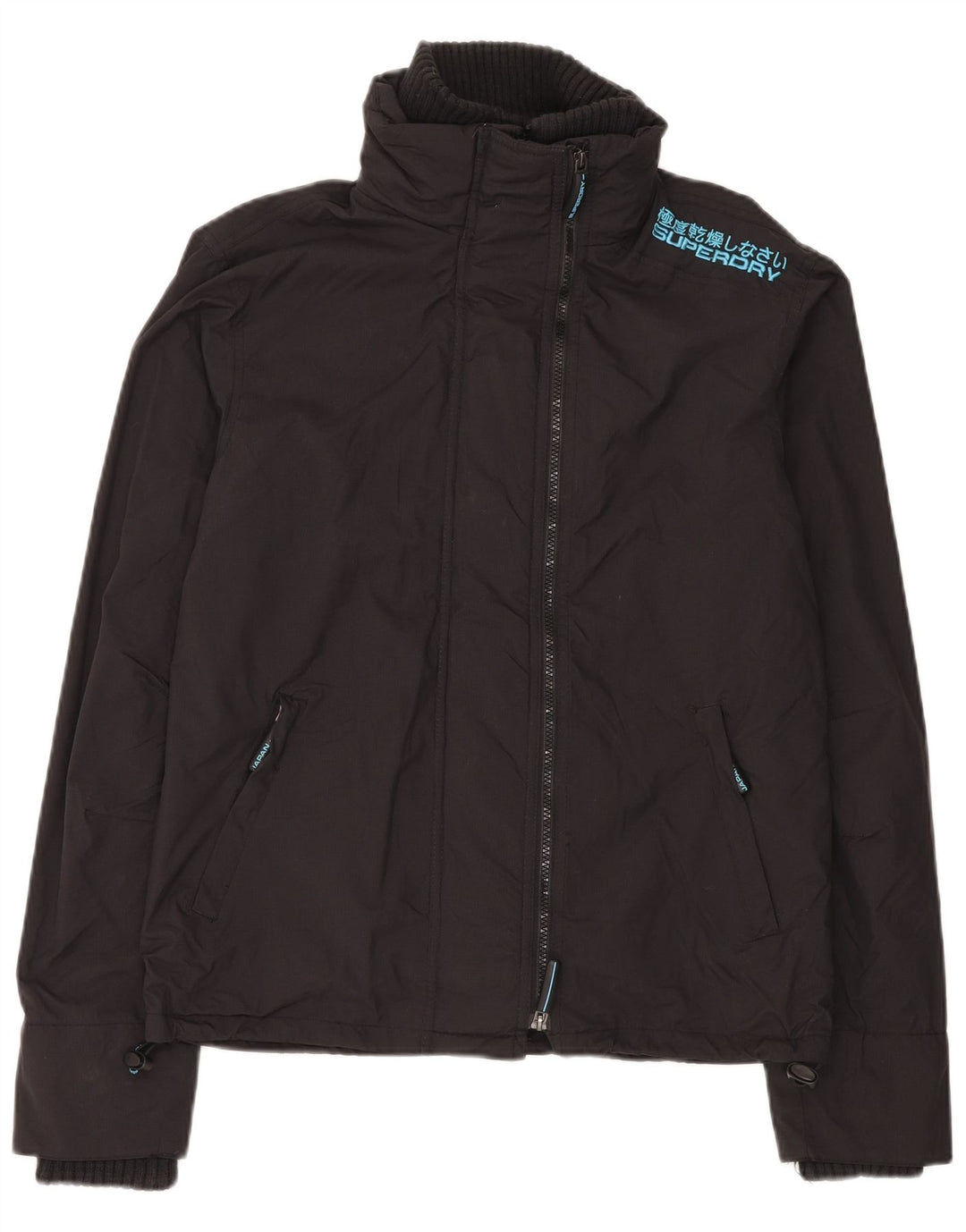 SUPERDRY ženska velika vjetrovka s grafičkim motivima UK 14 srednje crna