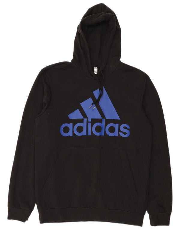 Adidas muška majica s kapuljačom s kapuljačom UK 44/46 veliki crni pamuk
