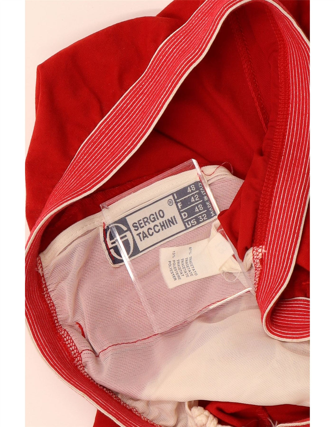 SERGIO TACCHINI Ženska trenirka hlače IT 48 XL W34 L29 Crveni triacetat