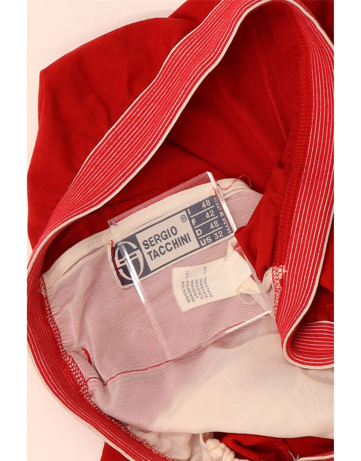 SERGIO TACCHINI Ženska trenirka hlače IT 48 XL W34 L29 Crveni triacetat