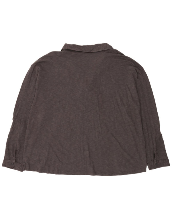 Fat Face ženska polo majica dugih rukava UK 24 4XL sivi flekasti pamuk