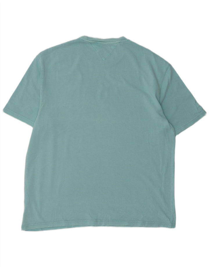 TOMMY HILFIGER Velika plava pamučna muška majica s grafičkim motivima