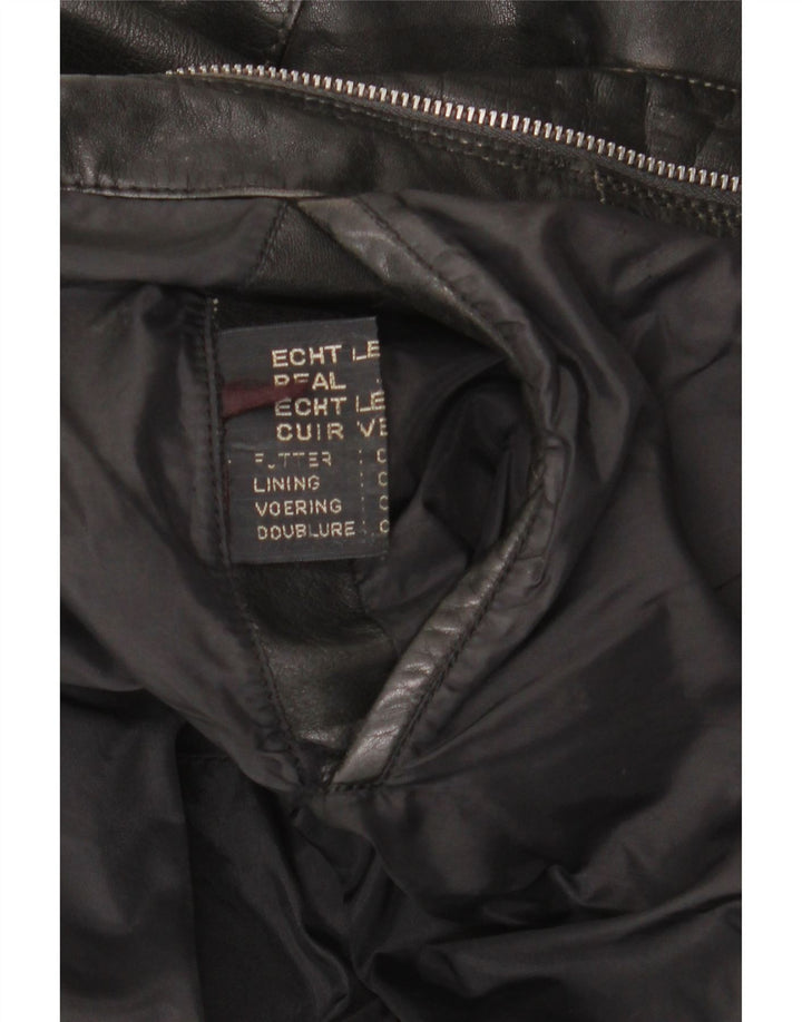 Vintage muška kožna jakna UK 42 XL crna koža