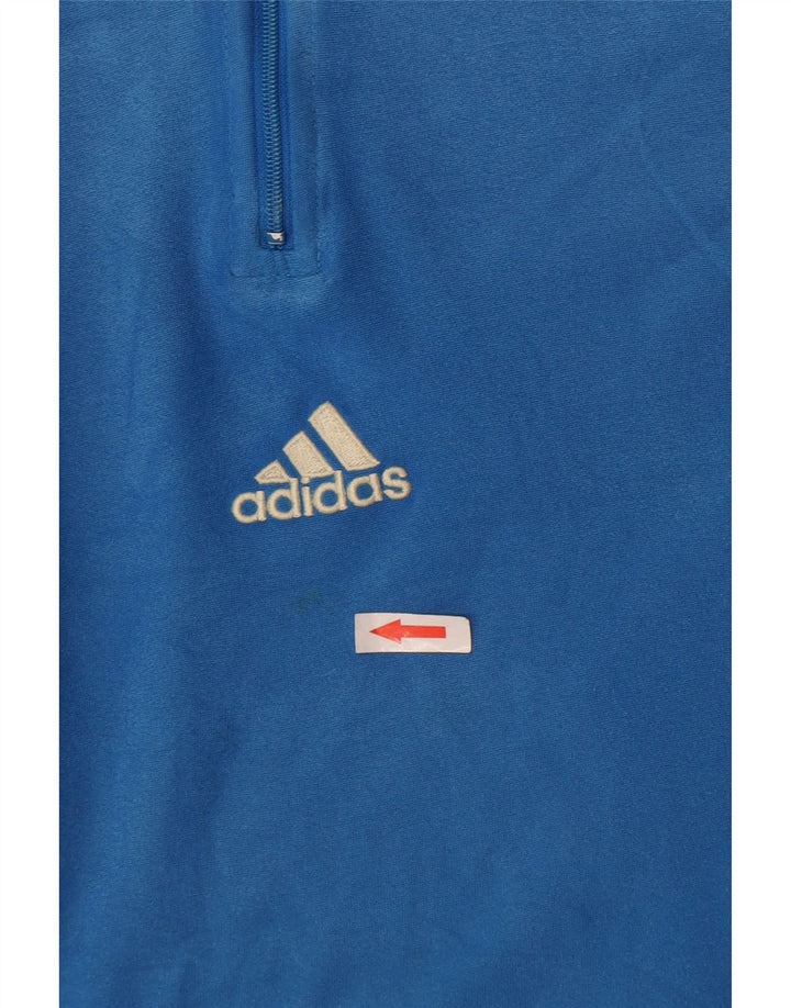 Adidas ženska majica širokog kroja s izrezom i dugim rukavima srednje plave boje od poliestera