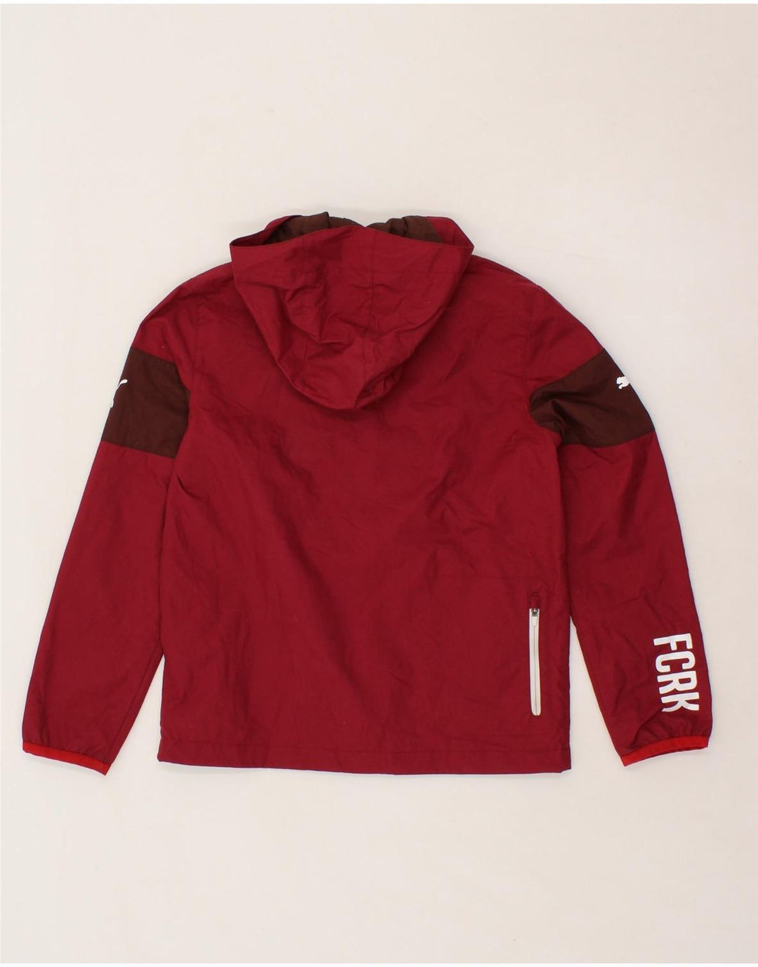 PUMA Boys Graphic Hooded Rain Jacket 11-12 Years Large  Red Vintage Puma and Second-Hand Puma from Messina Hembry 