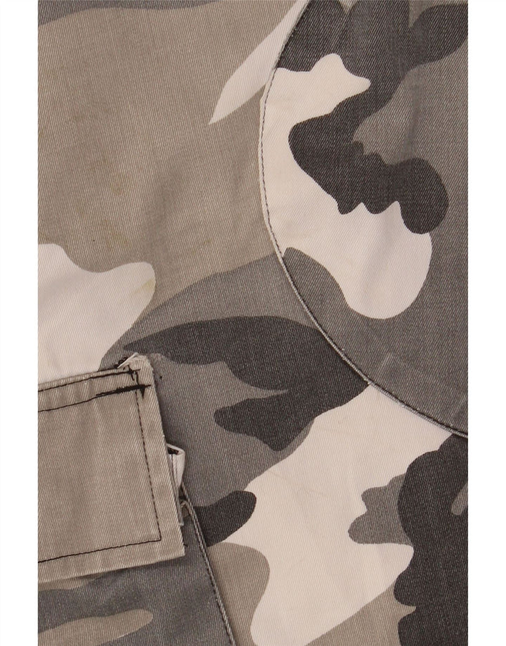 VINTAGE muške obične Cargo hlače male W31.5 L32.5 sive kamuflažne