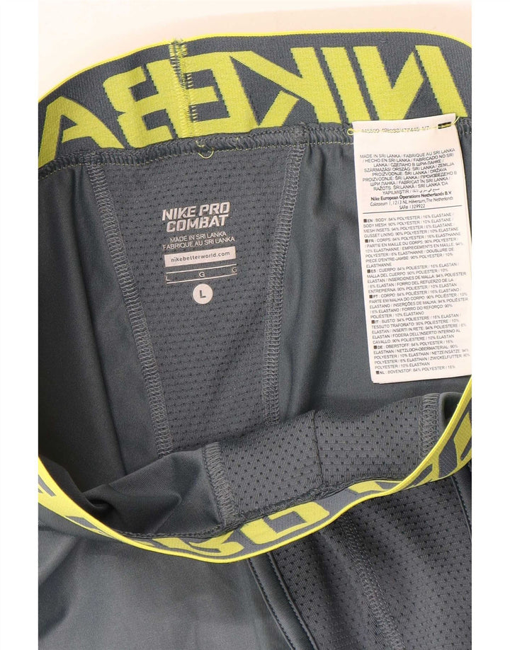 Nike Pro Combat Graphic Sport Shorts Large Grey Colourblock Poliester