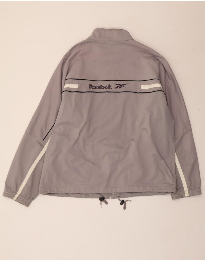 REEBOK Mens Graphic Tracksuit Top Jacket Medium Grey