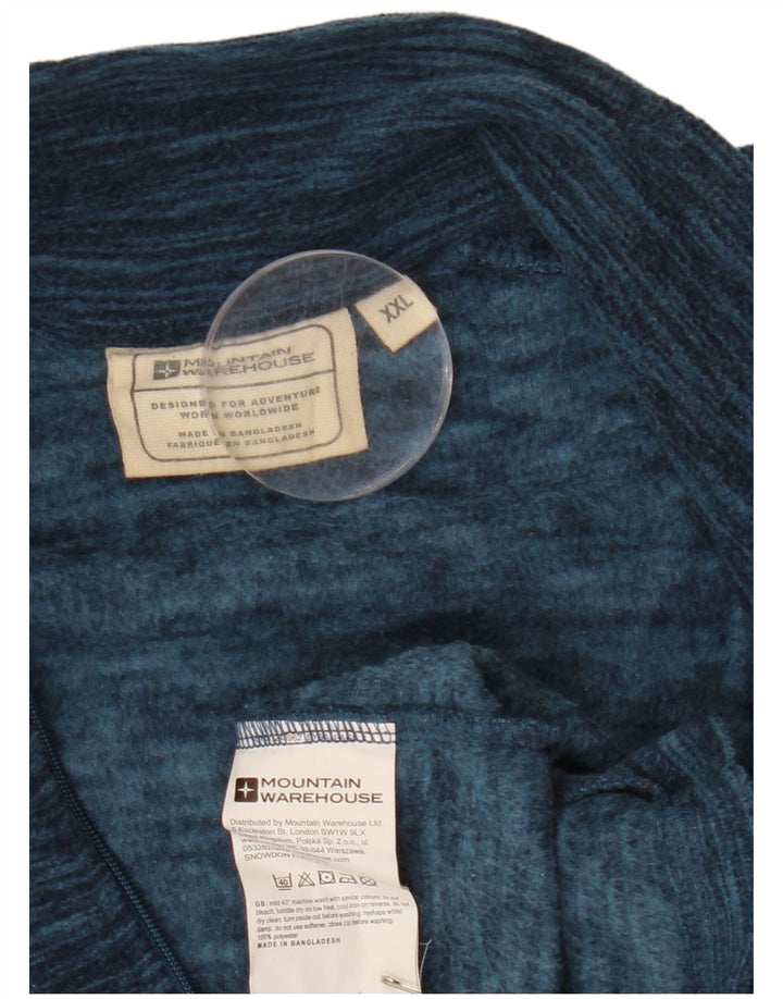 MOUNTAIN WAREHOUSE muški džemper od flisa s patentnim izrezom 2XL plavi flekasti poliester