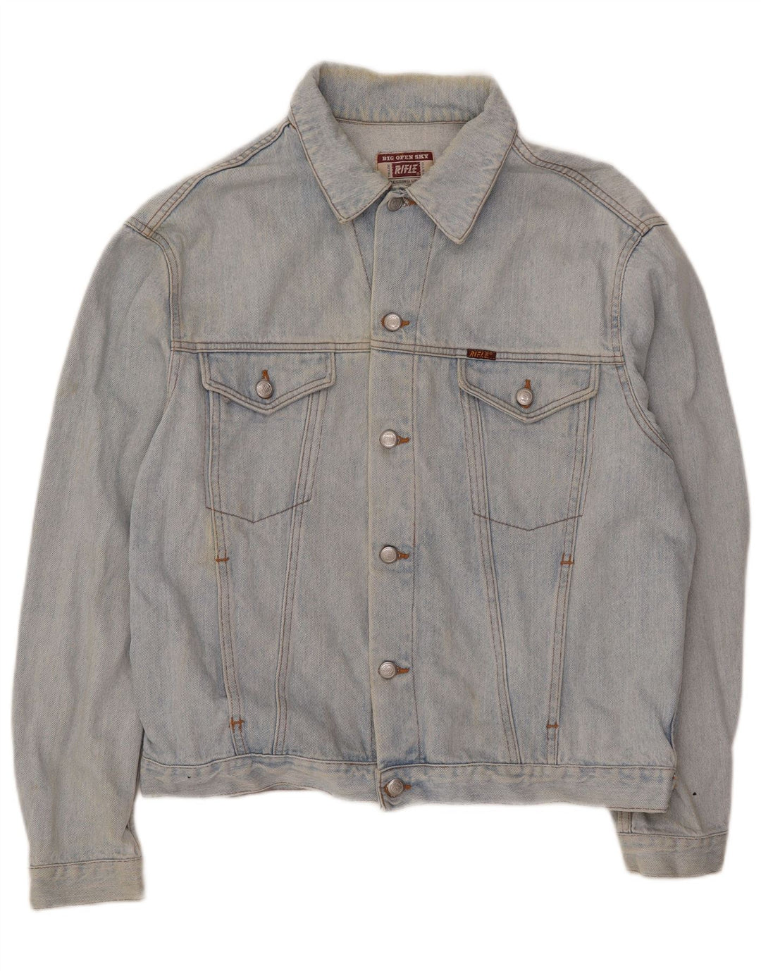 RIFLE Mens Denim Jacket UK 40 Large Blue