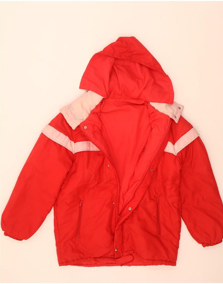Vintage muška podstavljena jakna s kapuljačom IT 52 XL od poliamida crvene boje