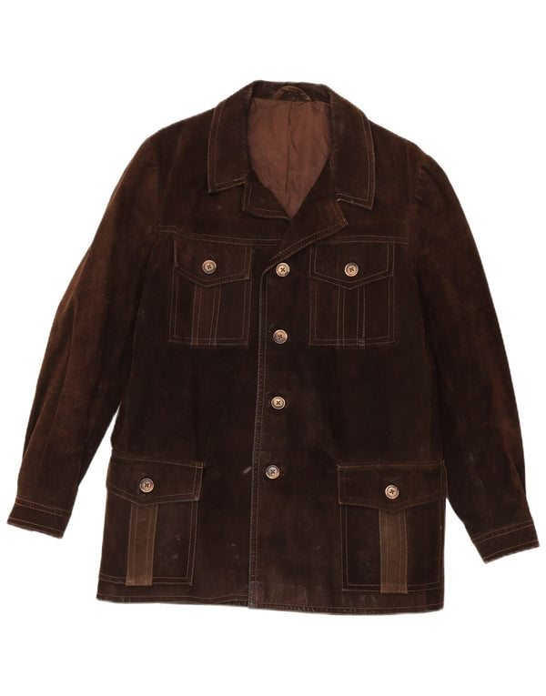 Vintage Mens Suede Jacket UK 38 Medium Brown
