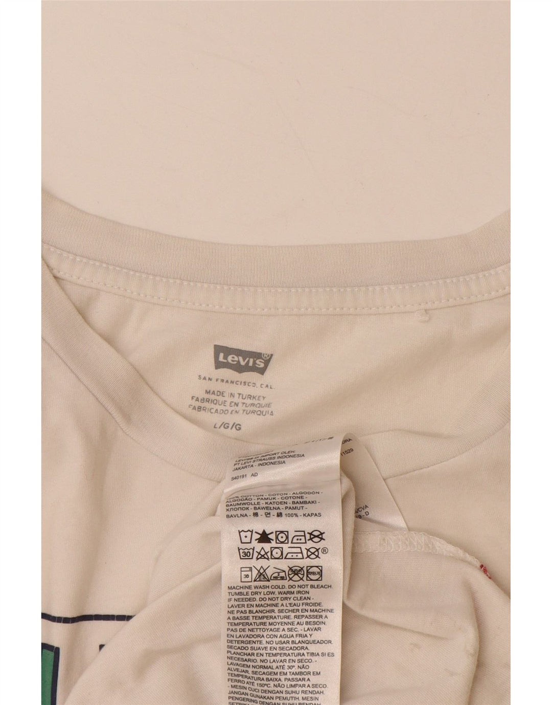 LEVI'S Ženska majica kratkih rukava s grafičkim motivima UK 14 Large Off White Pamuk
