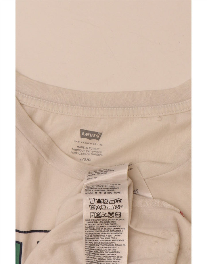 LEVI'S Ženska majica kratkih rukava s grafičkim motivima UK 14 Large Off White Pamuk