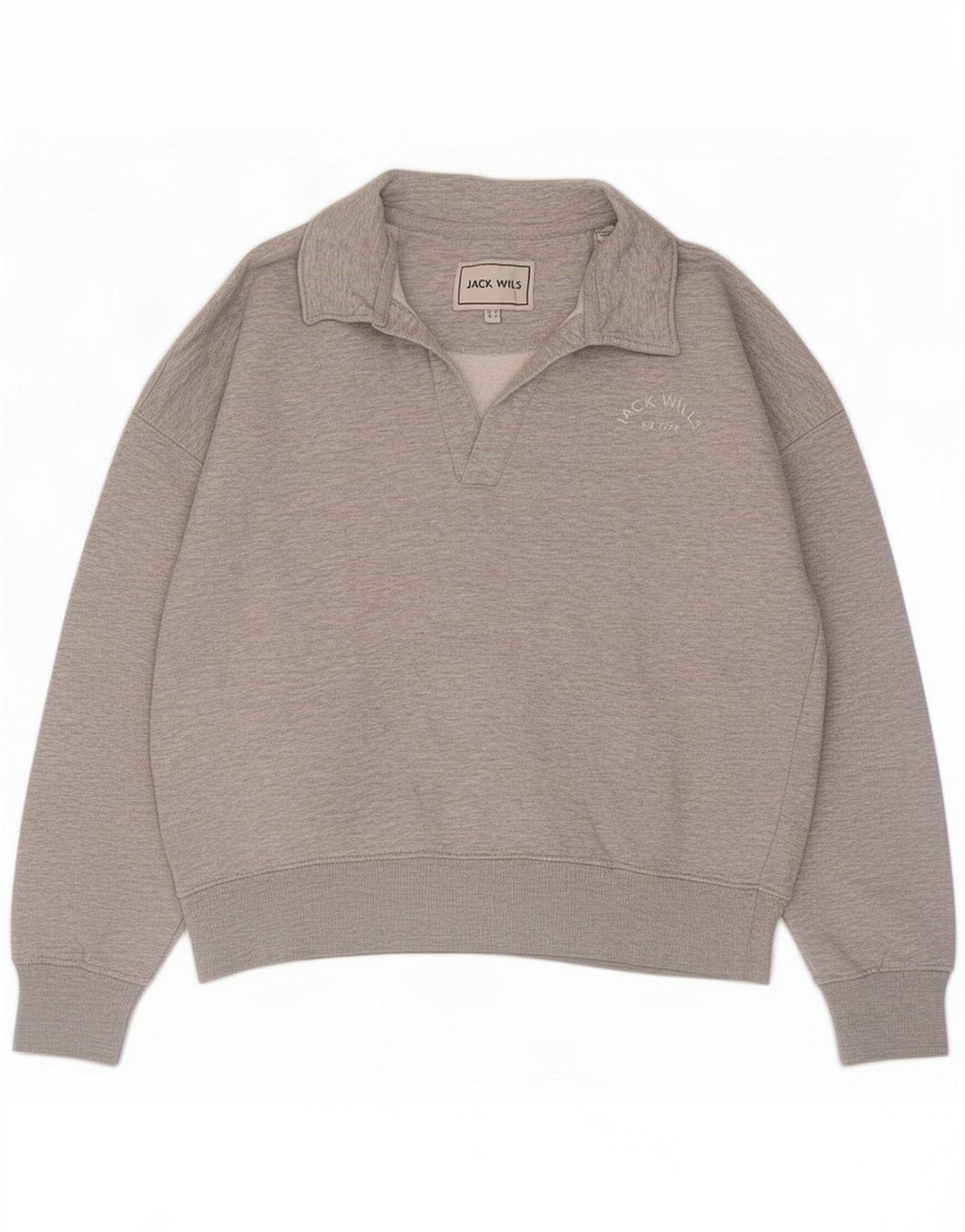 Jack Wills Ženska majica s polo izrezom UK 12 srednje sivi poliester