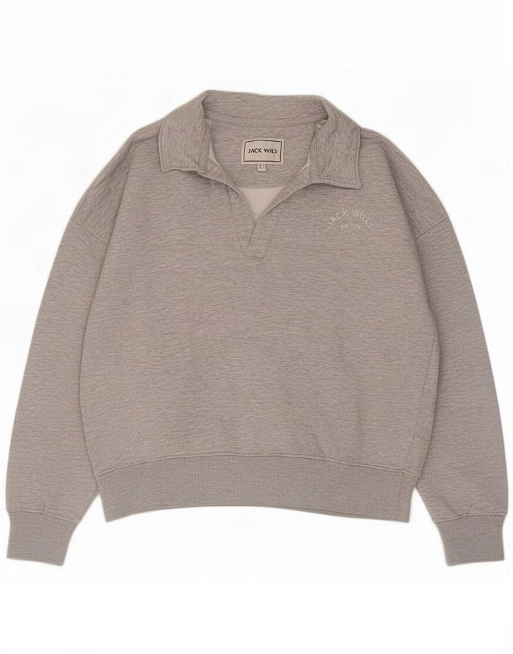 Jack Wills Ženska majica s polo izrezom UK 12 srednje sivi poliester