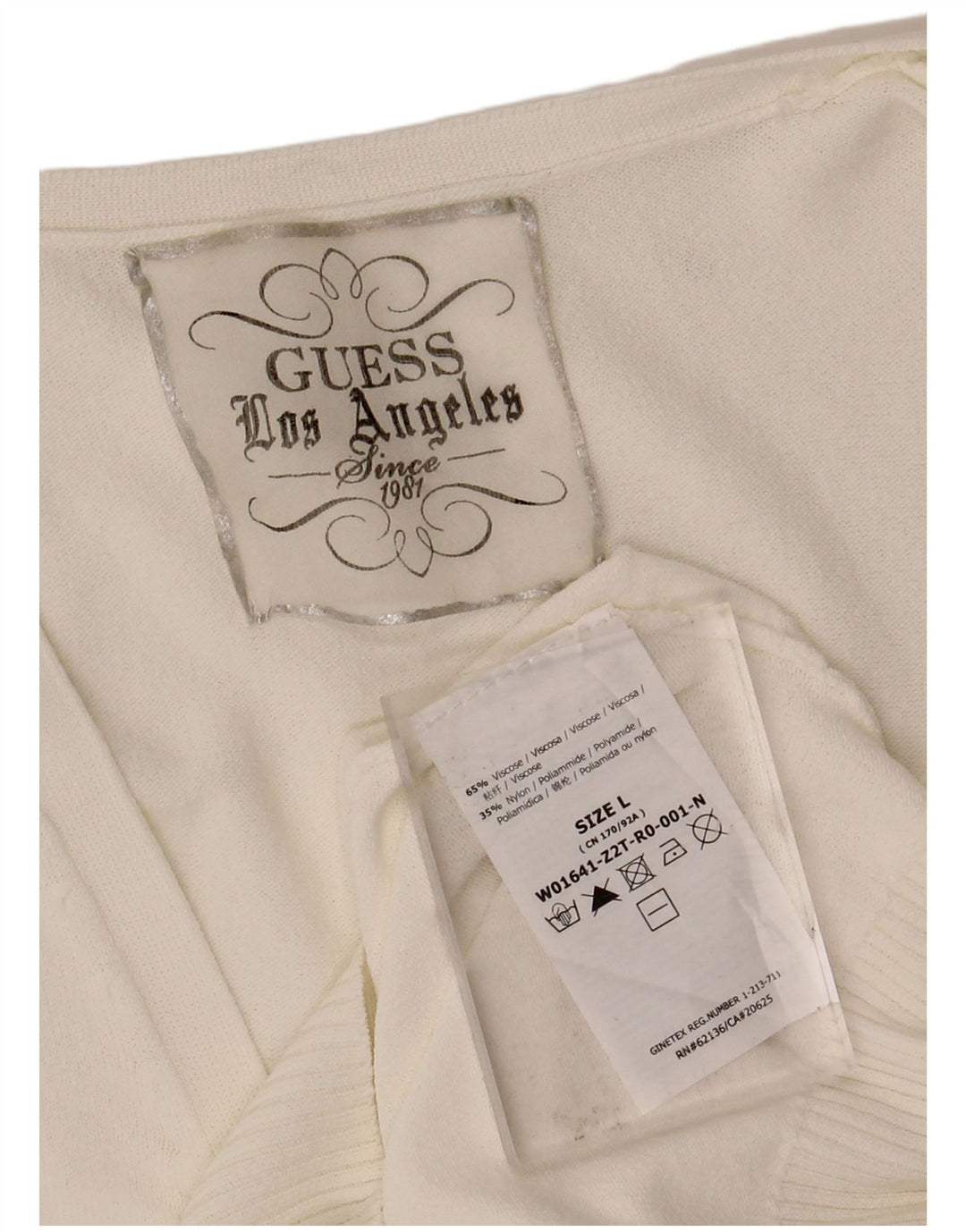 GUESS Womens Cardigan Sweater UK 14 Large White Viscose