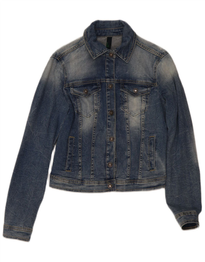 Benetton ženska jakna od kratkog trapera UK 10 Small Blue Cotton