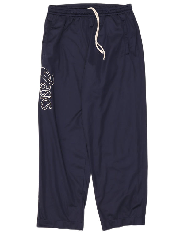 ASICS Mens Graphic Tracksuit Trousers XL  Navy Blue Polyester