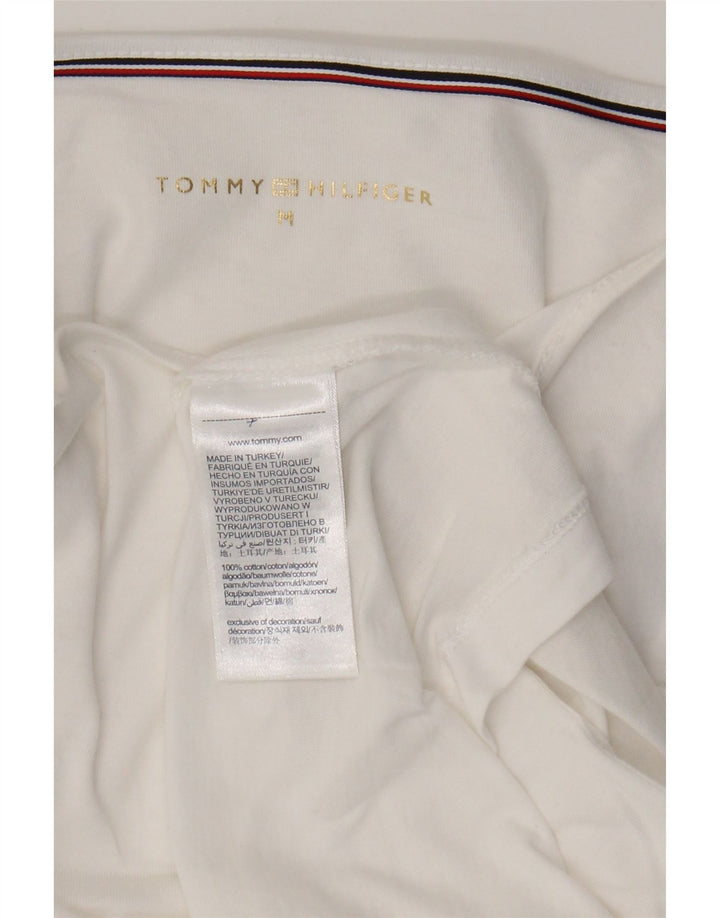 Tommy Hilfiger Ženska majica s 3/4 rukavima UK 14 Srednje bijeli pamuk
