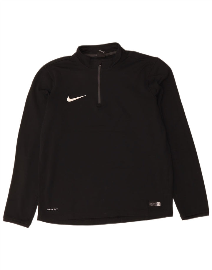 NIKE Muška pulover trenirka Dri Fit s patentnim izrezom, srednji crni poliester