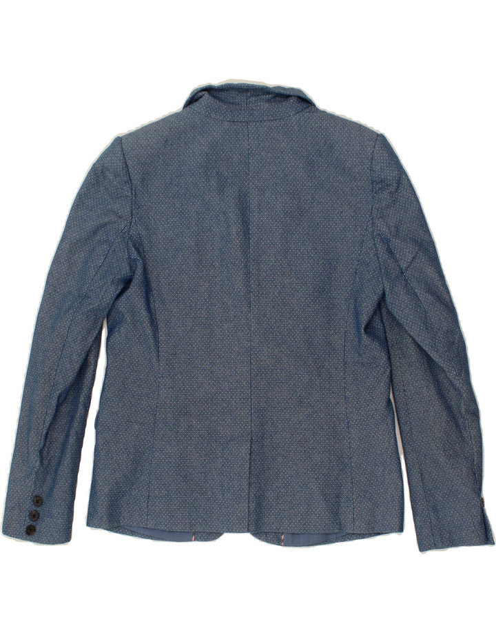 JACK WILLS Womens 1 Button Blazer Jacket UK 10 Small Navy Blue Spotted Vintage Jack Wills and Second-Hand Jack Wills from Messina Hembry 