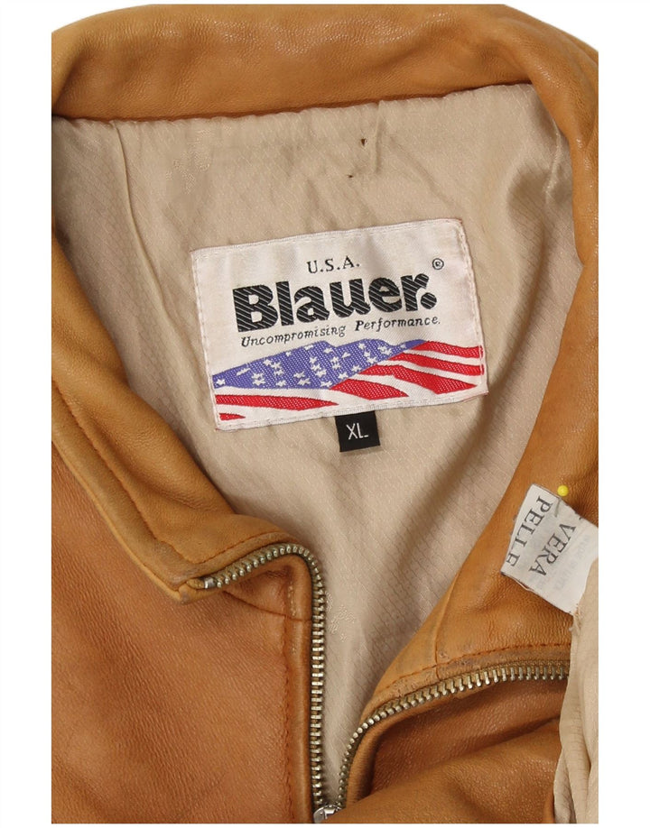 Blauer ženska kožna bomber jakna UK 18 XL smeđa koža