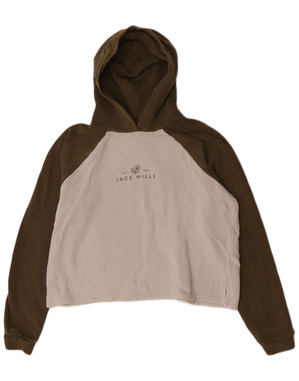 Jack Wills Ženska kratko majica s kapuljačom UK 12 srednje bijele boje