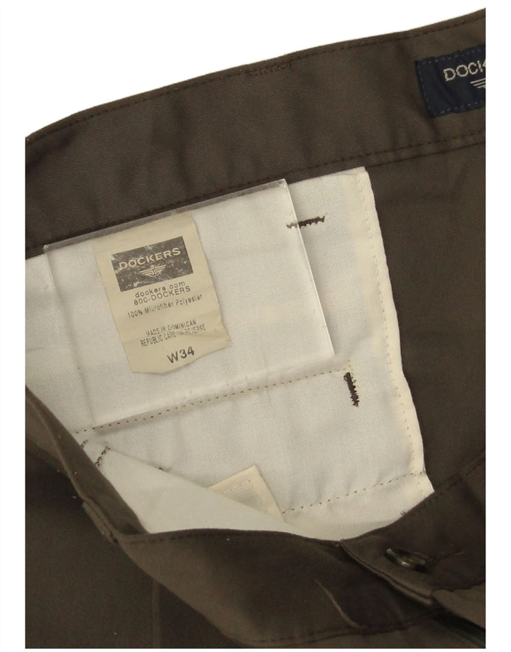 Dockers muške chino kratke hlače s štipaljkama W34, veliki kaki poliester