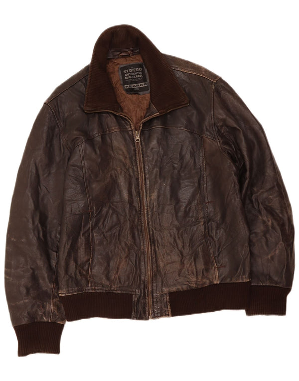 VINTAGE ženska kožna jakna UK 18 XL smeđa koža