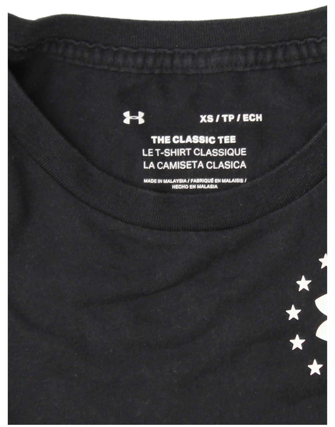 UNDER ARMOUR Ženska grafička majica kratkih rukava UK 6 XS crna na pruge